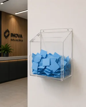 Porta Sugestão Acrílico Transparente Com Bolso Urna Mesa — foto 1
