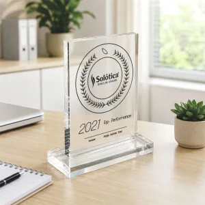 Troféu Acrílico Personalizado Premium 20mm Maciço Logo — foto 1